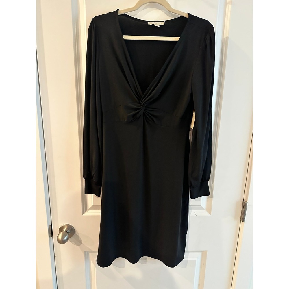 NEW Sunny Leigh Black Dress V Neck LBD size S Career Classic Travel